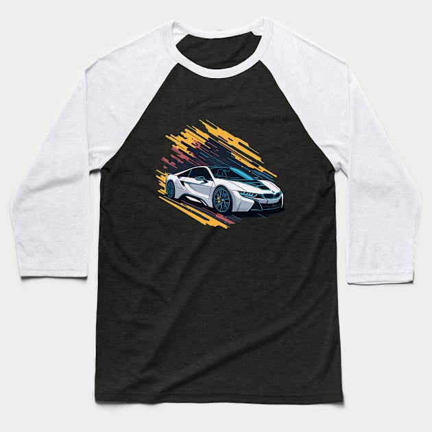 BMW i8 Vintage Car Baseball T-Shirt by Cruise Dresses